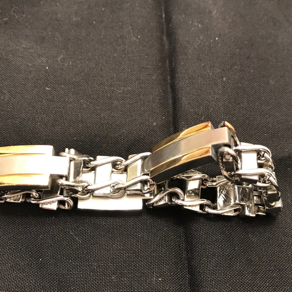 Stylish classy stainless steel & brass bracelet